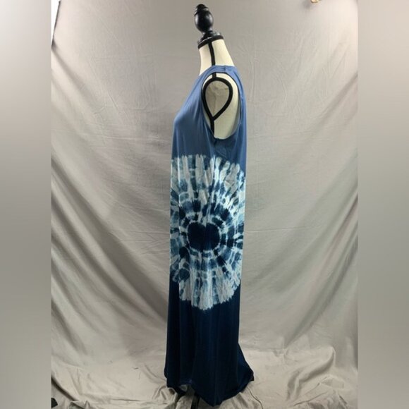 Blue Tie Dye Sleeveless Dress - Picture 7 of 8